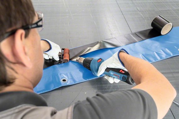Bosch GHG 20-60 fen za vreli vazduh u upotrebi, zavarivanje PVC materijala