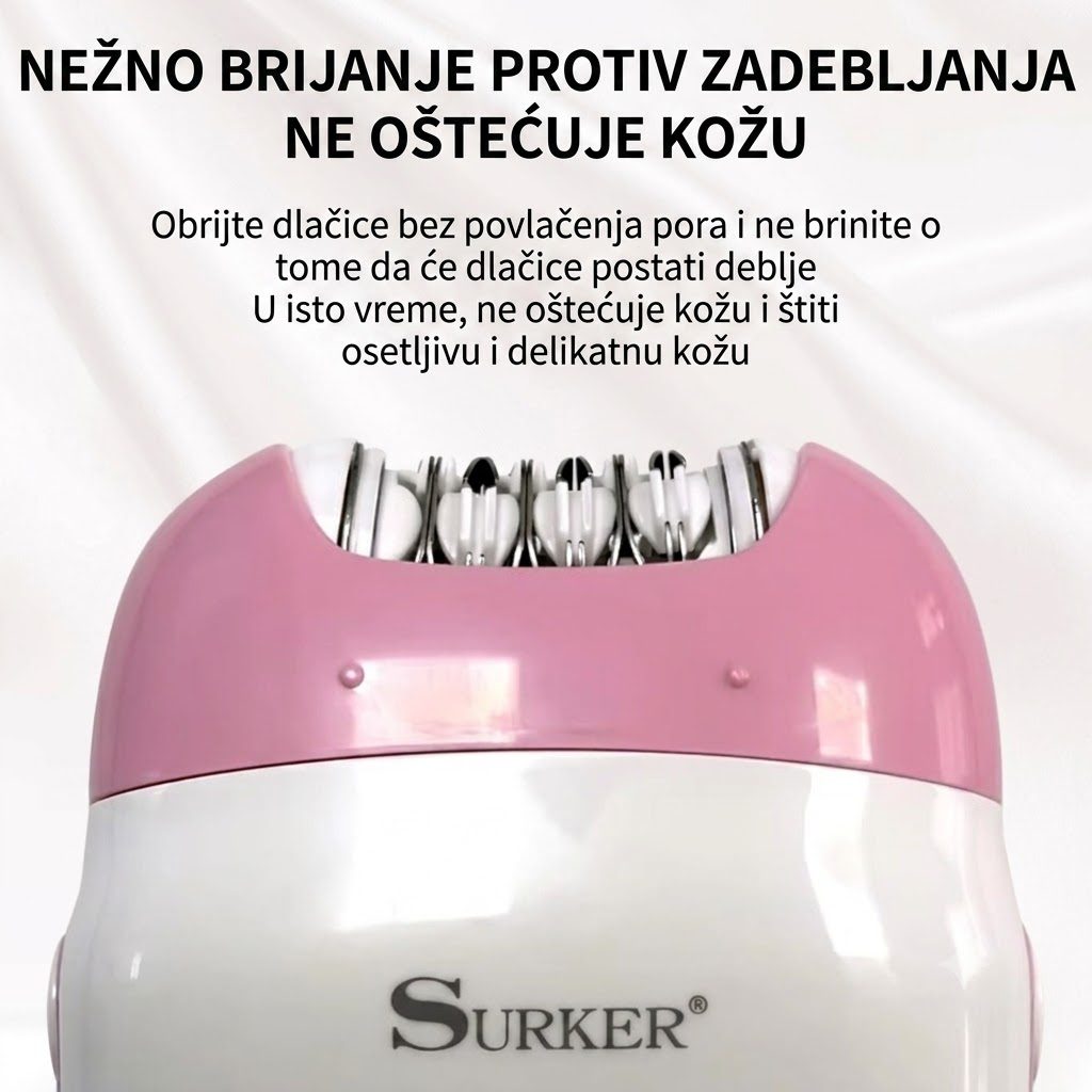 Nežna glava epilatora Surker SK-521 koja ne oštećuje kožu