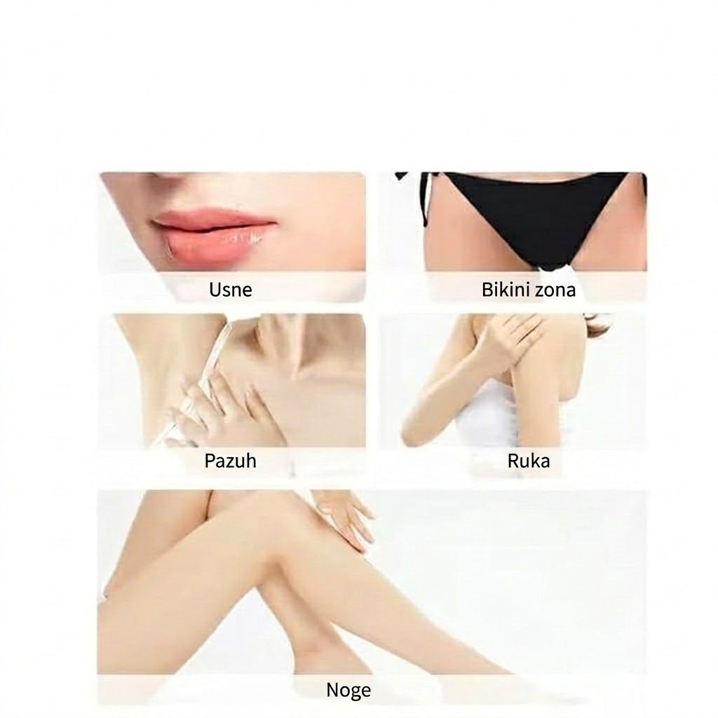 Zone upotrebe epilatora - usne, bikini zona, pazuh, ruka, noge